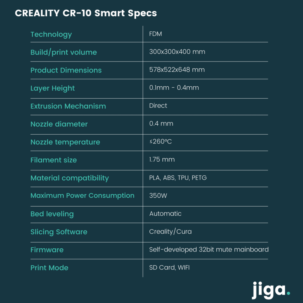 creality cr10 smart specs