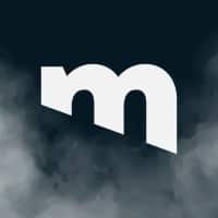 The m logo on a black background.