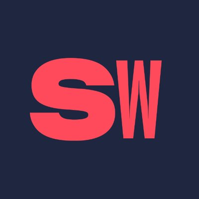 A logo with the letters "sw" in pink against a navy blue background, symbolizing one of the Xometry competitors.