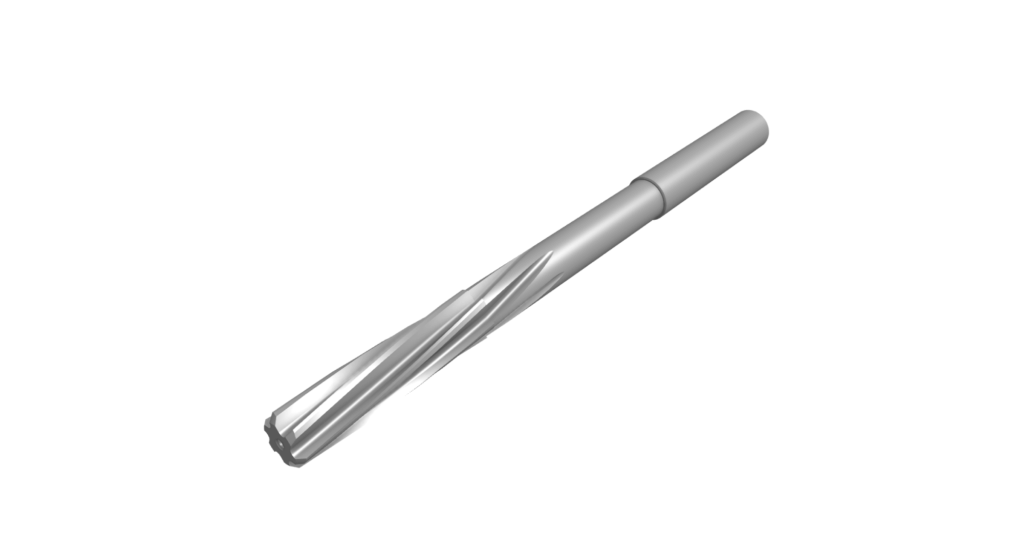 A twisted flute HSS reamer
