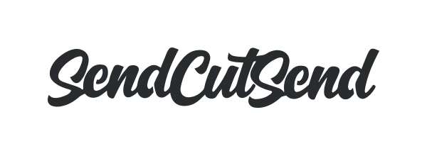 Text logo for "SendCutSend" in black cursive font on a light gray background, representing one of the top precision manufacturing solutions companies.