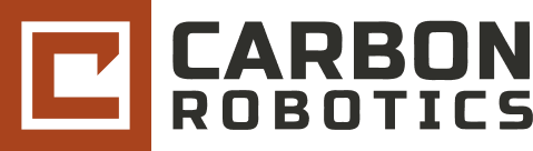 Carbon Robotics logo featuring a stylized "C" in a red square on the left and the company name in bold black letters to the right.