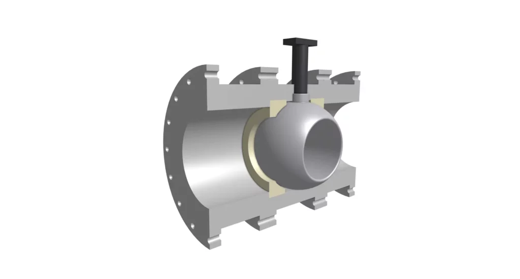 Blowout preventer body casting with machined ram bores and seal faces for wellhead pressure control.
