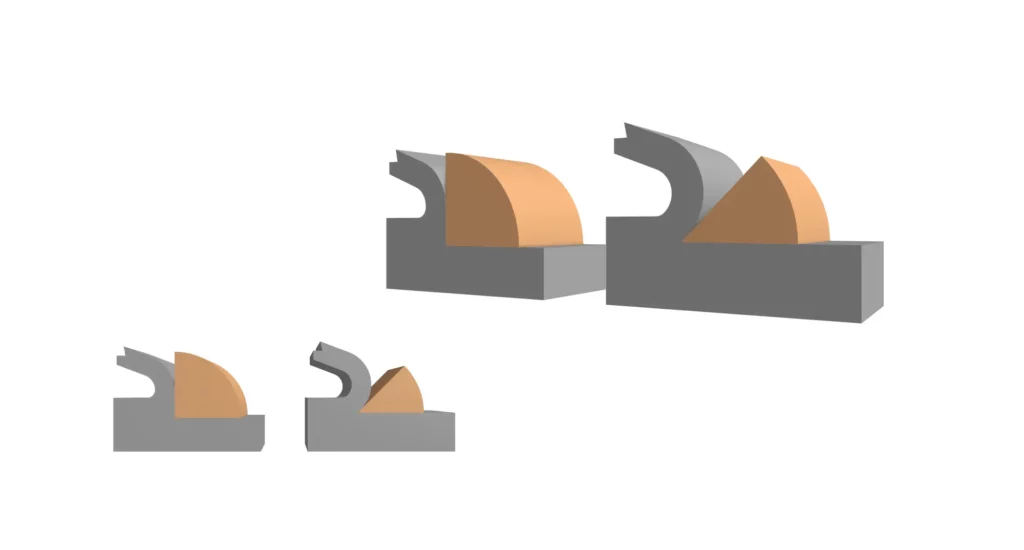 Comparison of 90-degree and 45-degree lead angles on face mill inserts affecting chip thickness and feed rate.
