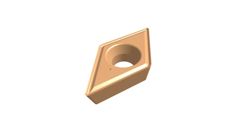 Wiper insert geometry designed to improve surface finish on the trailing edge of a face milling pass.