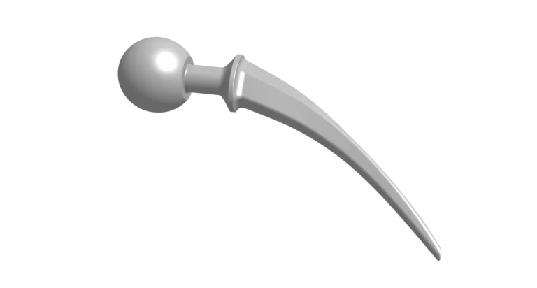 Electropolished stainless steel hip implant with a mirror-finish ball joint and textured bone-contact surfaces